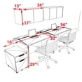 thumbnail image 2 of Two Person Modern No Panel Office Workstation Desk Set, #OT-SUS-SPN48, 2 of 2