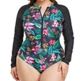 thumbnail image 2 of ASFGIMUJ Plus Size Swimsuit Women's Sports Long Sleeve Zipper Swimsuit Printed Sunscreen Surf Suit Swimsuit, 2 of 6