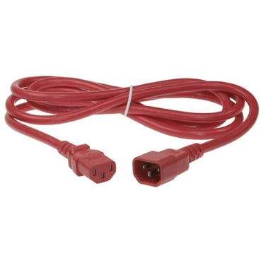 SF Cable C14 to C13 Power Extension Cord, 6 feet -  250V 18 AWG - Red