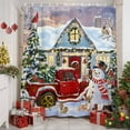 thumbnail image 2 of Shower Curtain 72"W x 84"L Snowman Christmas Tree Red Truck Cardinal Fabric Shower Curtains Set with Hooks Water Repellent Bathroom Curtains Machine Washable Bathroom Accessories, 2 of 9