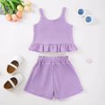 thumbnail image 6 of Jamsmile Toddler Girls Outfits Sets Summer Soft Ribbed Tank Tops With Bow Shorts Two Piece Casual Playwear Girls Sets, 6 of 9