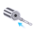 thumbnail image 2 of Universal socket spanner Acier Chromé vanadium Pouce Métrique Chromé 7-19mm Prise Multifonctionnelle Ensemble de 2 Pcs [socket + Récepteur], 2 of 10