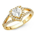 thumbnail image 2 of 1.25ct Halo Heart Round Set CZ Bridal 14k White Gold Engagement Ring, 2 of 2