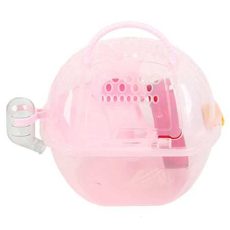 Pet Hamster Gerbil Exercise Cage Habitat House Pink Plastic w Four (The Best Hamster Cages For Sale)