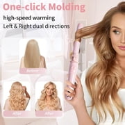 Automatic Curling Wand Rotating Iron Pink 1.1 Inch Hair Curler Tool