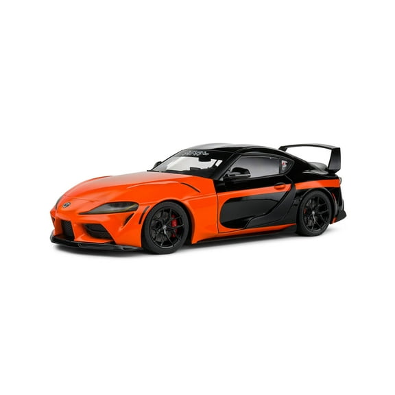 2024 Toyota GR Supra "StreetFighter" Orange and Black 1/18 Diecast Model Car by Solido