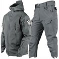 thumbnail image 1 of Conjunto de traje de esquí de dos piezas para hombre, abrigo de nieve con capucha impermeable a prueba de viento de invierno para hombre, trajes de nieve para snowboard de 2 piezas, 1 of 4