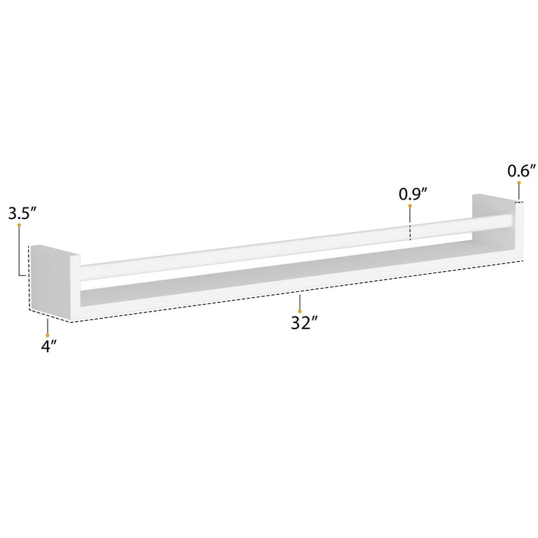 Wallniture utah set of 2 nursery room wood floating wall shelves white 2025