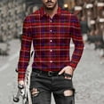 thumbnail image 7 of FDGIU Men's Fall Flannel Shirt - Button Down Plaid, Slim Fit Cozy Long Sleeve Fall Winter Layering Piece with Pocket, 7 of 7