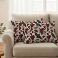 thumbnail image 2 of White Skull Halloween Outdoor Waterproof Pillow Covers, Red Roses Birds Vintage Skeleton Decorative Rectangle Throw Pillowcase Sofa Cushion Sham for Patio/Couch/Chair, 20"x12" 2 Pack, 2 of 8