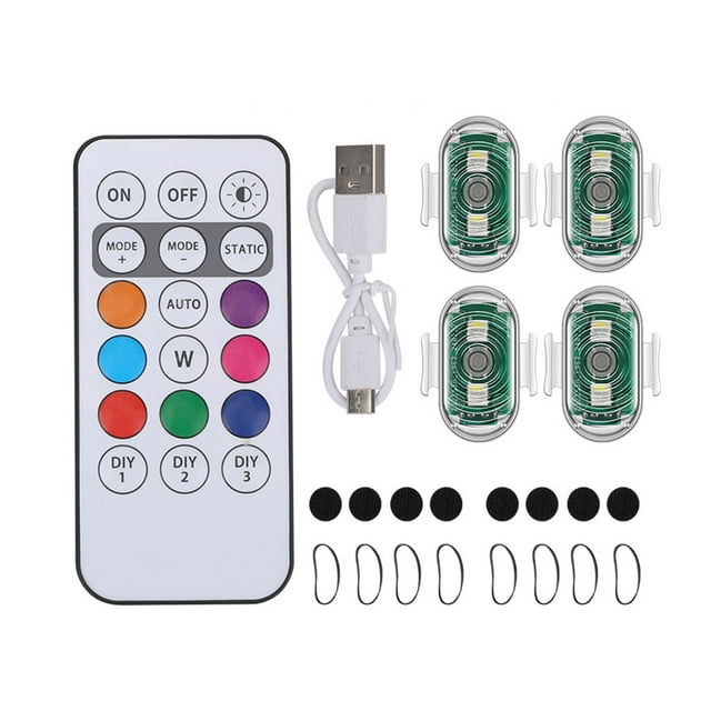 Xingzhi ABS Motorcycle Flashing LED Lights Warning Light Motorcycle Tail Light 10M IR Remote Control Night Warning Lights Bright 4 Light +1 IR Remote