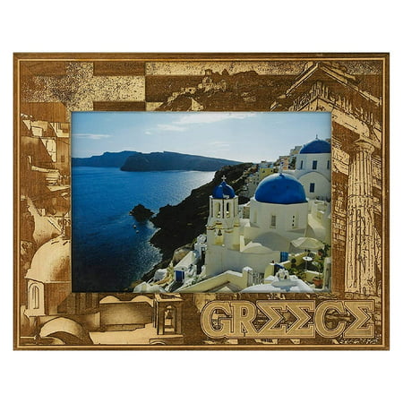 Greece Laser Engraved Wood Picture Frame (5 x 7) (Best Photos Of Greece)
