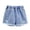 Blue 12, variant on Girls Pull on Denim Shorts Cute Bowknot Ruffle Denim Shorts Kids Elastic Waist Short Jeans Summer Denim Clothes