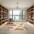 thumbnail image 2 of ODIKA 9'x12' Washable Area Rug With Striped Border And Farmhouse Patchwork Accents Spotted Cow Refined for Master Suite, California King, Under Bed, Non-Shedding, Easy Care, 2 of 7