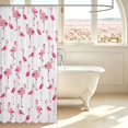 thumbnail image 3 of Erosebridal Cute Flamingo Animals Shower Curtain 72Wx78L,Graceful Tropical Bath Curtain,White Black, 3 of 5