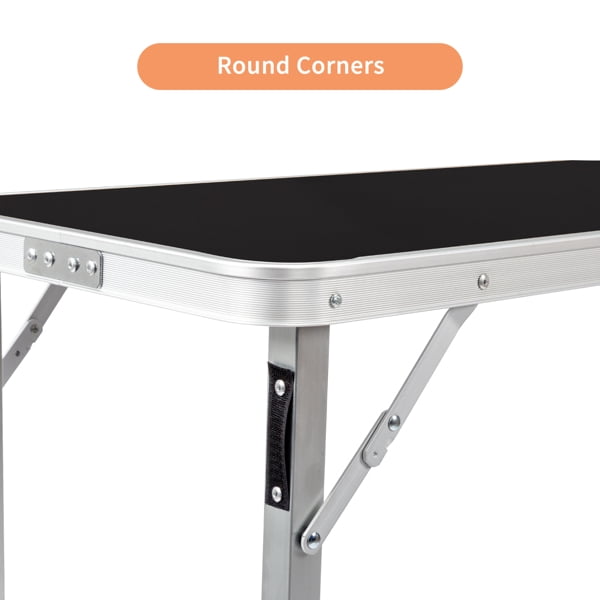 Portable Folding Bar Table with Shelf, Tradeshow Podium Table with Black Skirt and Carrying Bag, for Indoor Outdoor Party Picnic Exhibition