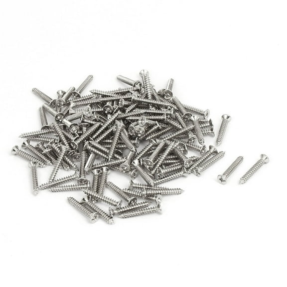 M3 x 20mm  Flat Head Self Tapping Screws Silver Tone 190pcs
