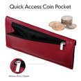 thumbnail image 6 of HAWEE Rfid Credit Card Holder Wallets for Women Leather Zipper Slim with Coin Pocket, Wine Red, 6 of 7