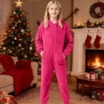 thumbnail image 5 of Jamsmile Kids Fuzzy Fleece Hooded Onesie Zip Up Jumpsuit Boys Girls Warm Winter Wear Fuzzy Warm Jumpsuit, 5 of 8