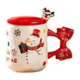 thumbnail image 2 of NWOKYZGH Christmas Mug Ceramic Merry Christmas Tree Mug with Spoon and Lid Festive Xmas Gift Cup for Hot Chocolate Coffee Eggnog, Microwave and Dishwasher Safe, 2 of 6