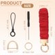 thumbnail image 2 of Llave de muñeca, Llavero de scrunchie con D Ring Negro para soporte de llaves de coche y gimnasio para bolso, Rojo Brillante, 2 of 7