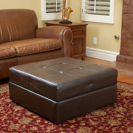 Home Loft Concepts Maggio Leather Storage Ottoman