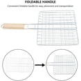 thumbnail image 4 of Cesta de barbacoa plegable con mango extraíble, cepillo para untar y bolsa de almacenamiento para asar sobre la marcha Cesta de parrilla portátil de acero inoxidable para pescado y verduras, 4 of 8