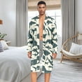 thumbnail image 5 of Dailycode Men Robe Lightweight Soft Bathrobes Kimono Nightgown Shark Silhouette, 5 of 6