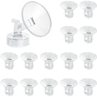 Flange Inserts 13/15/17/18/19/20/21mm 14PC Compatible with Momcozy S12 pro/S9 pro/S9/S10/S12/Medela/TSRETE/Spectra/Bellababy Breast Pumps, Reduce 24mm Tunnel Down to Correct Size