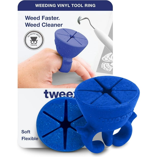 LAICAIW Craft Vinyl Weeding Scrap Collector Ring | Weeding Tools for Vinyl Heat Transfer, HTV Crafting & Adhesive Paper Sheets Holder | Portable Heat Press Accessories and Supplies (Blue)