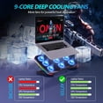 thumbnail image 2 of Laptop Cooling Pad, Gaming Cooler with 9 Quiet Fans, Stand for 12-17 Inch, Computer Fan 5 Height Adjustable,2 USB Ports,1 Phone, 2 of 4