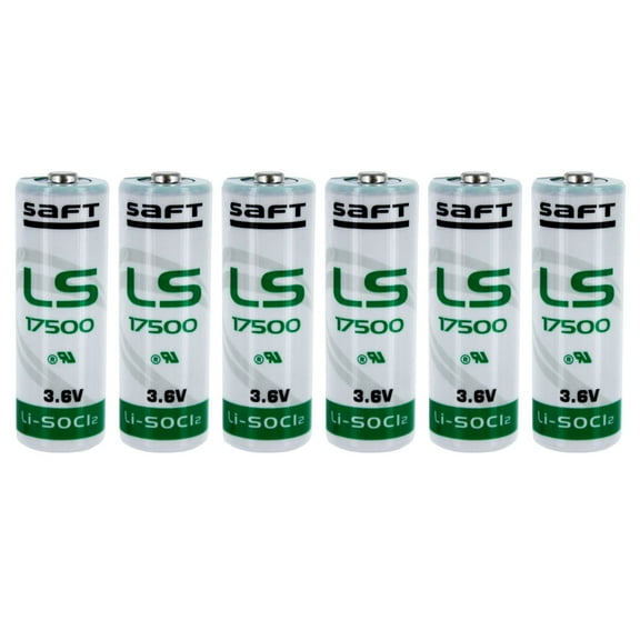 6x SAFT LS17500 A 3.6V Lithium Thionyl Chloride (Li-SOCl2) Battery