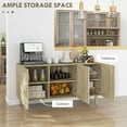 thumbnail image 4 of HOMCOM Boho Sideboard, Coffee Bar Cabinet with Rattan Doors, Natural, 4 of 10