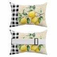 thumbnail image 6 of Yellow Lemons Outdoor Pillows for Chaise Lounge Chair Waterproof Lumbar Pillows with Insert&Adjustable Elastic Strap Beach Headrest Pillow Summer Botanical Fruit Buffalo Lattice Pool Pillow 11"x16", 6 of 9