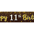 thumbnail image 4 of Golden Glittery 11th Birthday Banner, Happy Birthday Decoration with Star Elements, Party Backdrop for 11th Birthday Party Photography Props Party Supplies Decorations, 4 of 8