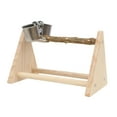 thumbnail image 2 of Parrot Play Wood Stand, Bird Play Stand Swing, Cage Accessories, Table Playstand Bird Perch for Parrot, Cockatiels Canaries Parakeets, Lovebirds with cup, 2 of 9