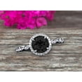 thumbnail image 1 of 1.75 Carat Round Cut Black Diamond Moissanite Engagement Ring On 10k White Gold Art Deco Anniversary Gift, 1 of 5