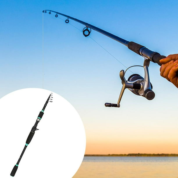 Fishing Rod Ultralight Carbon Fiber Telescopic Fishing Pole - Black, 2.1m 
