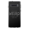 thumbnail image 1 of DistinctInk Clear Shockproof Hybrid Case for Samsung Galaxy S10 (6.1" Screen) - TPU Bumper Acrylic Back Tempered Glass Screen Protector - I'm Not Weird, I Just Like Sci-Fi, 1 of 2