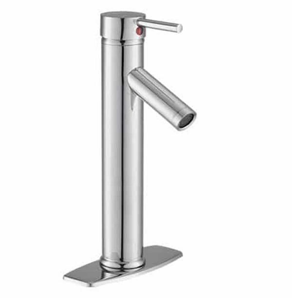 Monomando Mezclador Baño Lavabo Ovalin Alfa Cromado de Acero Inoxidable Minimalista