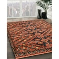 thumbnail image 3 of Ahgly Company Machine Washable Indoor Square Abstract Saffron Red Area Rugs, 6' Square, 3 of 7