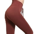 thumbnail image 3 of Seamless Ribbed Leggings Fitness Stretch Sportswear Hip Lifting Workout Striped Pants Ladies Workout Striped Gym Cycling Sports White L, 3 of 8