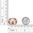 thumbnail image 4 of Gem Stone King 3.04 Ct Green Malachite Blue Created Sapphire 18K Rose Gold Plated Silver Men's Ring (Size 9), 4 of 4