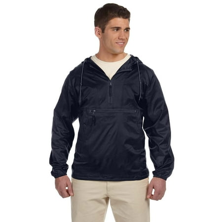 Branded Harriton Adult Packable Nylon Jacket - NAVY - XL (Instant Saving 5% & more on min (Best Coat Brands For Cold Weather)