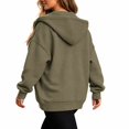 thumbnail image 7 of Women's Full Zip Hoodie, Oversized Long Sleeve Hooded Sweatshirt with Pockets, Casual Lightweight Zip Up Jacket, 7 of 7