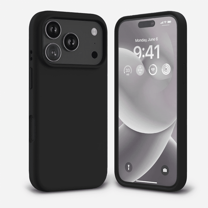 Entronix Liquid Silicone Case for iPhone 17 Pro Max – Soft Protective Cover, Black