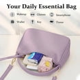 thumbnail image 3 of Crescent Shoulder Bag Crossbody Bags for Women, Trendy Woven Leather Bag Cute Hobo Tote Handbag Purse, with Adjustable Strap, Purple, 3 of 7