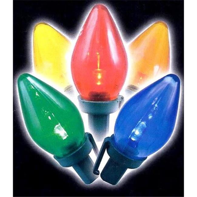 NorthLight Multi Color LED C7 Christmas Lights Green Wire, Set Of 100