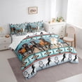 thumbnail image 3 of jejeloiu Retro Boho Aztec 7-Piece Bedding Comforter Set,Rustic Farmhouse Tribal King Bedding Sets,Farm Animal Horse Bed Sheets For Teens,Microfiber Bedroom Decor Reversible, 3 of 8