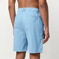 thumbnail image 3 of Men's Casual Shorts Elastic Waist Chino Shorts Summer Beach Golf Stretch Flat Front Work Shorts with Pockets Sky Blue M, 3 of 5